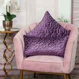 Purple Quilted Velvet Geo Decorative Throw Pillow - Homeroots - Flyclothing LLC