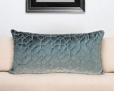 Charcoal Quilted Velvet Geo Lumbar Decorative Pillow - Homeroots - Flyclothing LLC