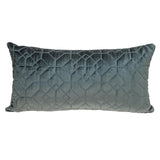 Charcoal Quilted Velvet Geo Lumbar Decorative Pillow - Homeroots