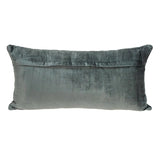 Charcoal Quilted Velvet Geo Lumbar Decorative Pillow - Homeroots