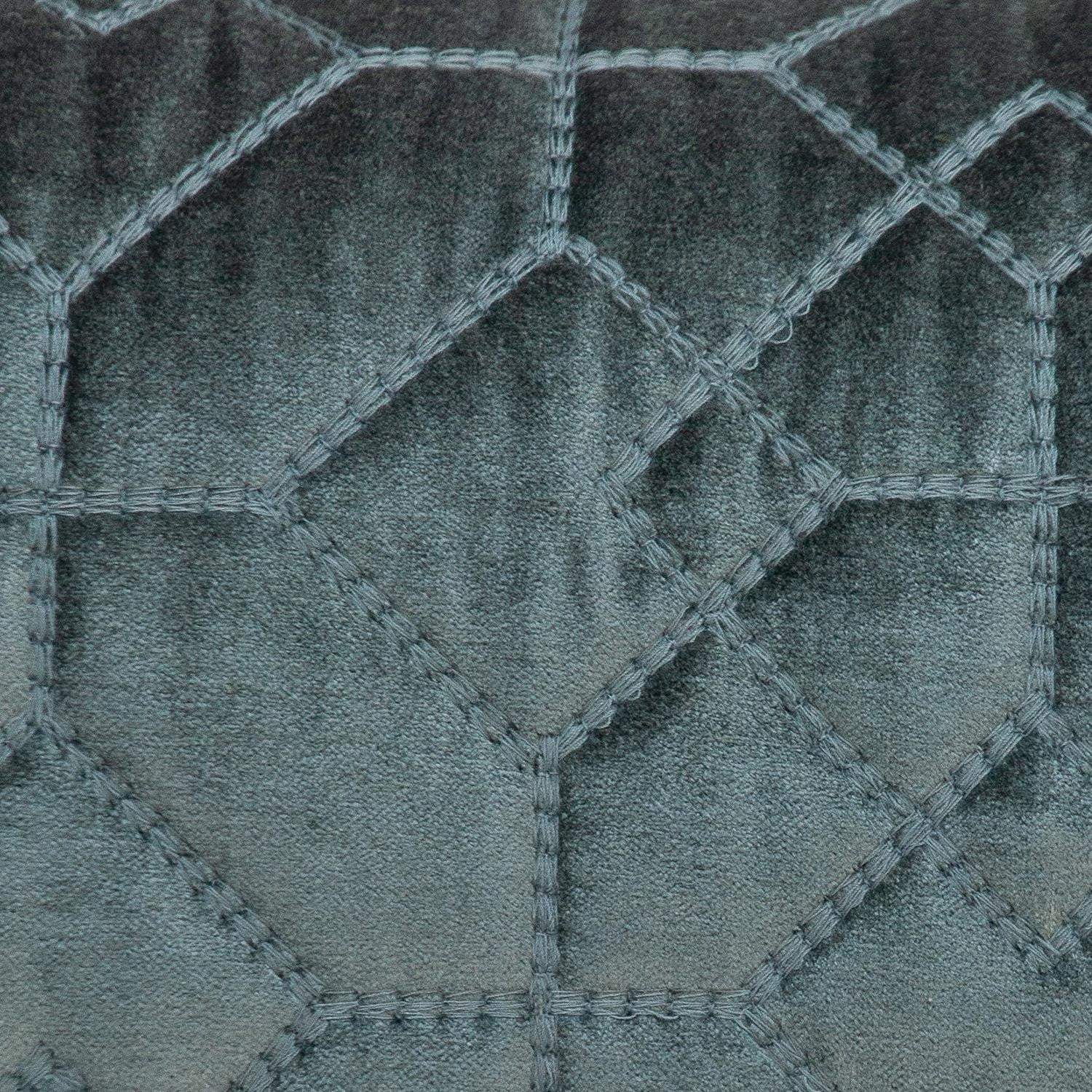 Charcoal Quilted Velvet Geo Lumbar Decorative Pillow - Homeroots - Flyclothing LLC