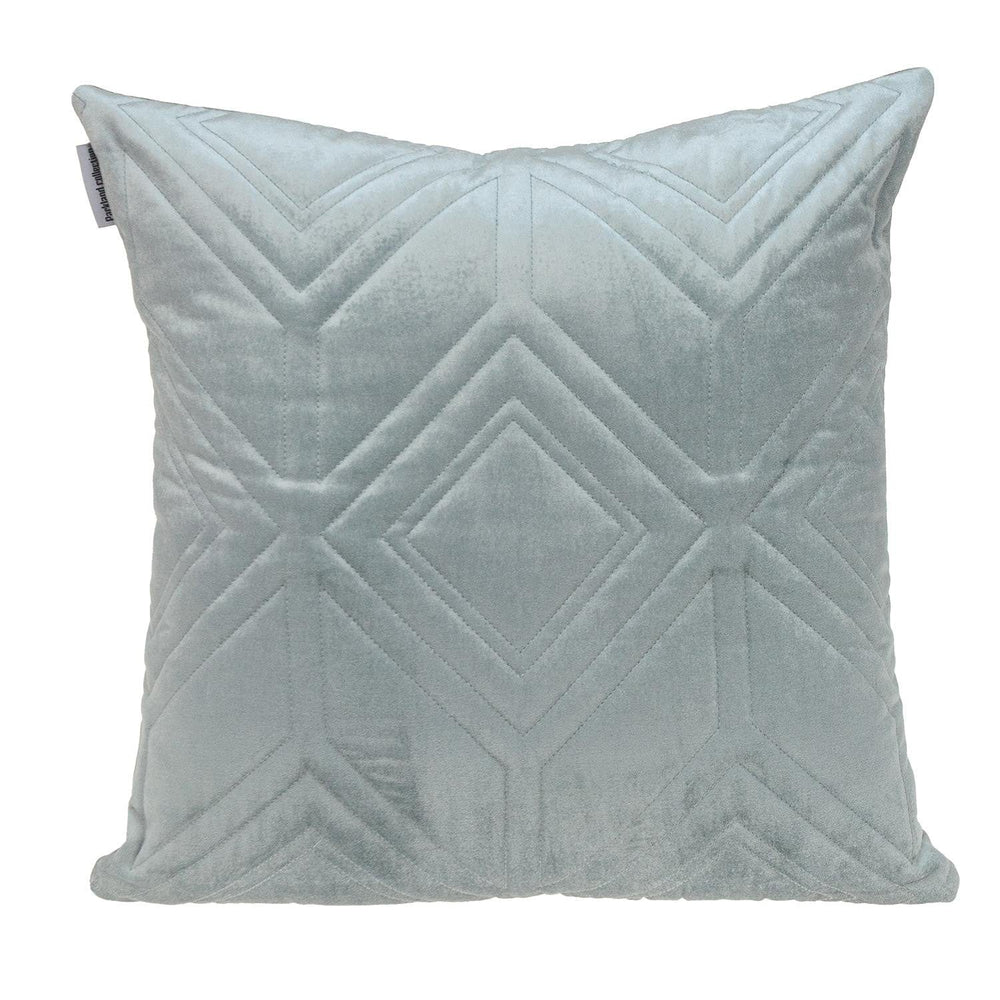 Gray Quilted Diamonds Velvet Solid Color Throw Pillow - Homeroots