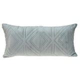 Gray Quilted Diamonds Velvet Solid Color Lumbar Pillow - Homeroots