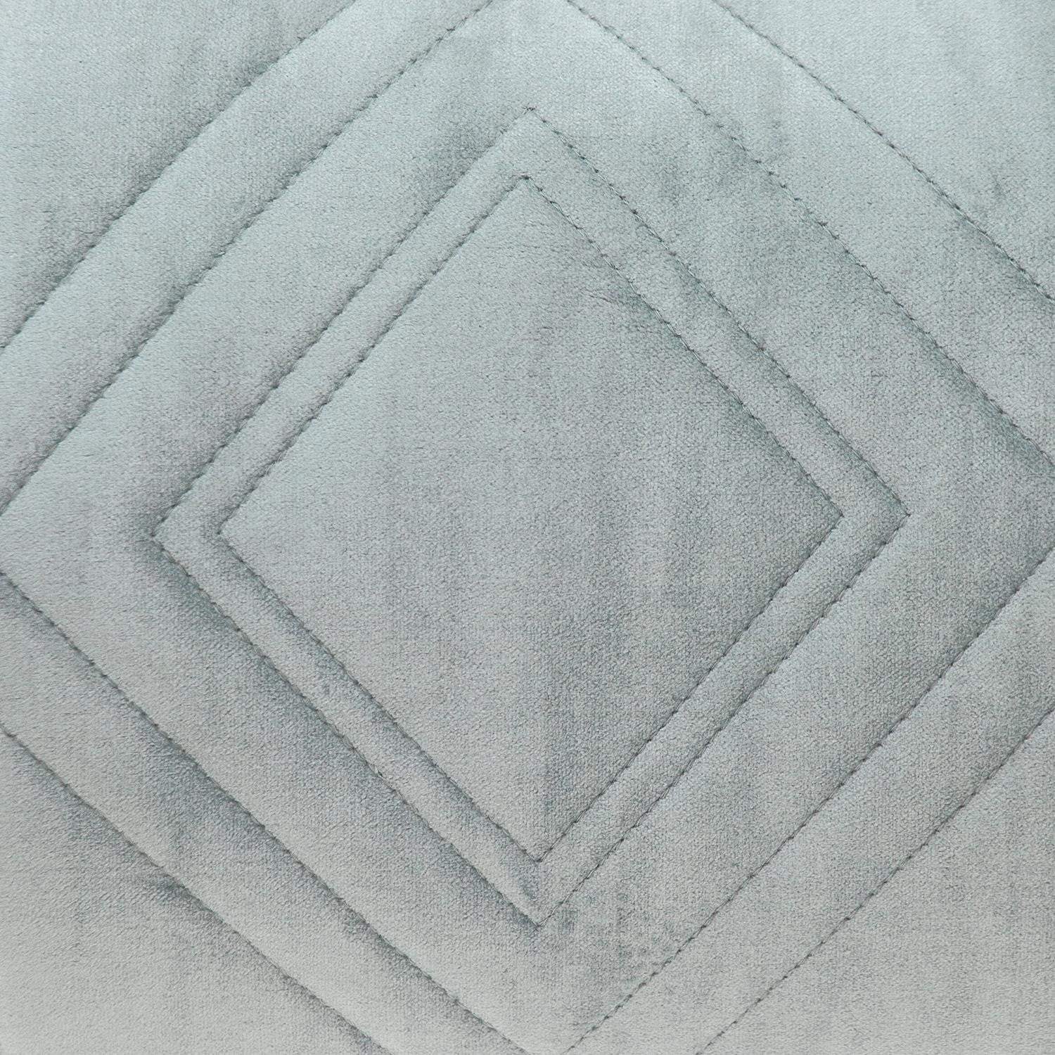 Gray Quilted Diamonds Velvet Solid Color Lumbar Pillow - Homeroots - Flyclothing LLC