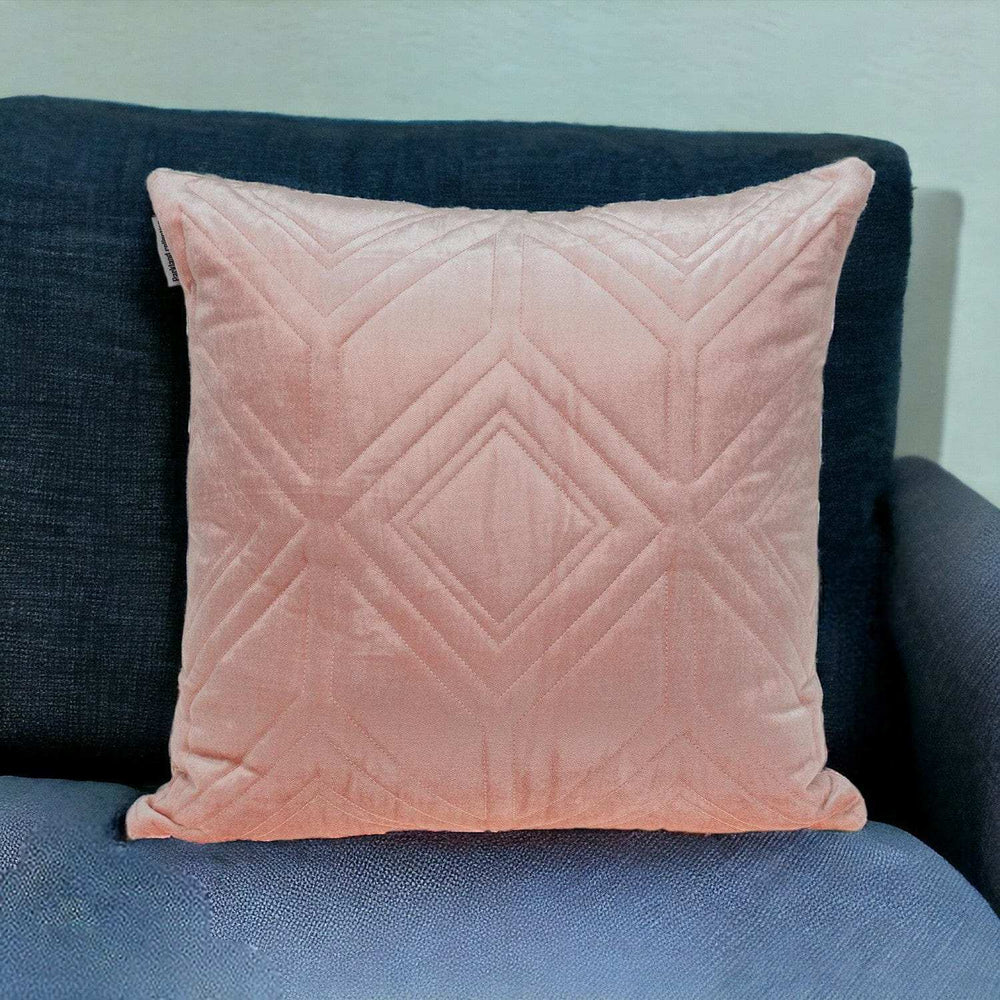Pink Quilted Diamonds Velvet Solid Color Throw Pillow - Homeroots - Flyclothing LLC