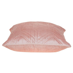 Pink Quilted Diamonds Velvet Solid Color Throw Pillow - Homeroots