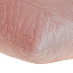 Pink Quilted Diamonds Velvet Solid Color Throw Pillow - Homeroots
