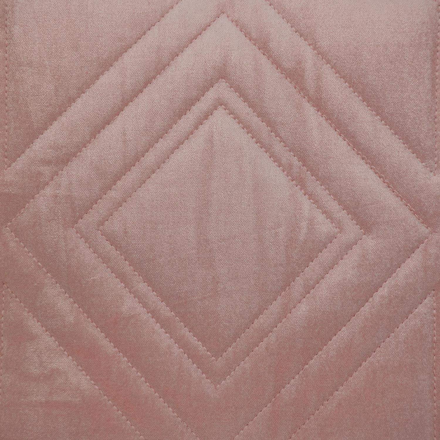 Pink Quilted Diamonds Velvet Solid Color Throw Pillow - Homeroots - Flyclothing LLC