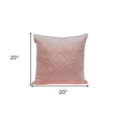 Pink Quilted Diamonds Velvet Solid Color Throw Pillow