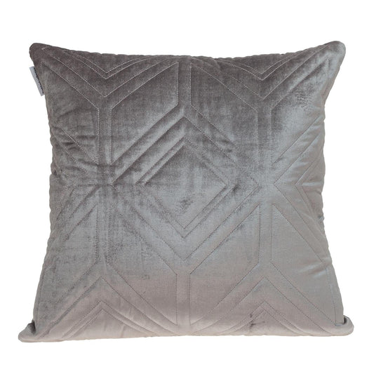 Taupe Quilted Diamonds Velvet Solid Color Throw Pillow - Homeroots