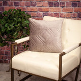 Taupe Quilted Diamonds Velvet Solid Color Throw Pillow - Homeroots - Flyclothing LLC