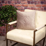 Taupe Quilted Diamonds Velvet Solid Color Throw Pillow - Homeroots - Flyclothing LLC