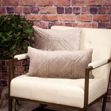 Taupe Quilted Diamonds Velvet Solid Color Throw Pillow - Homeroots - Flyclothing LLC