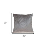 Taupe Quilted Diamonds Velvet Solid Color Throw Pillow - Homeroots - Flyclothing LLC