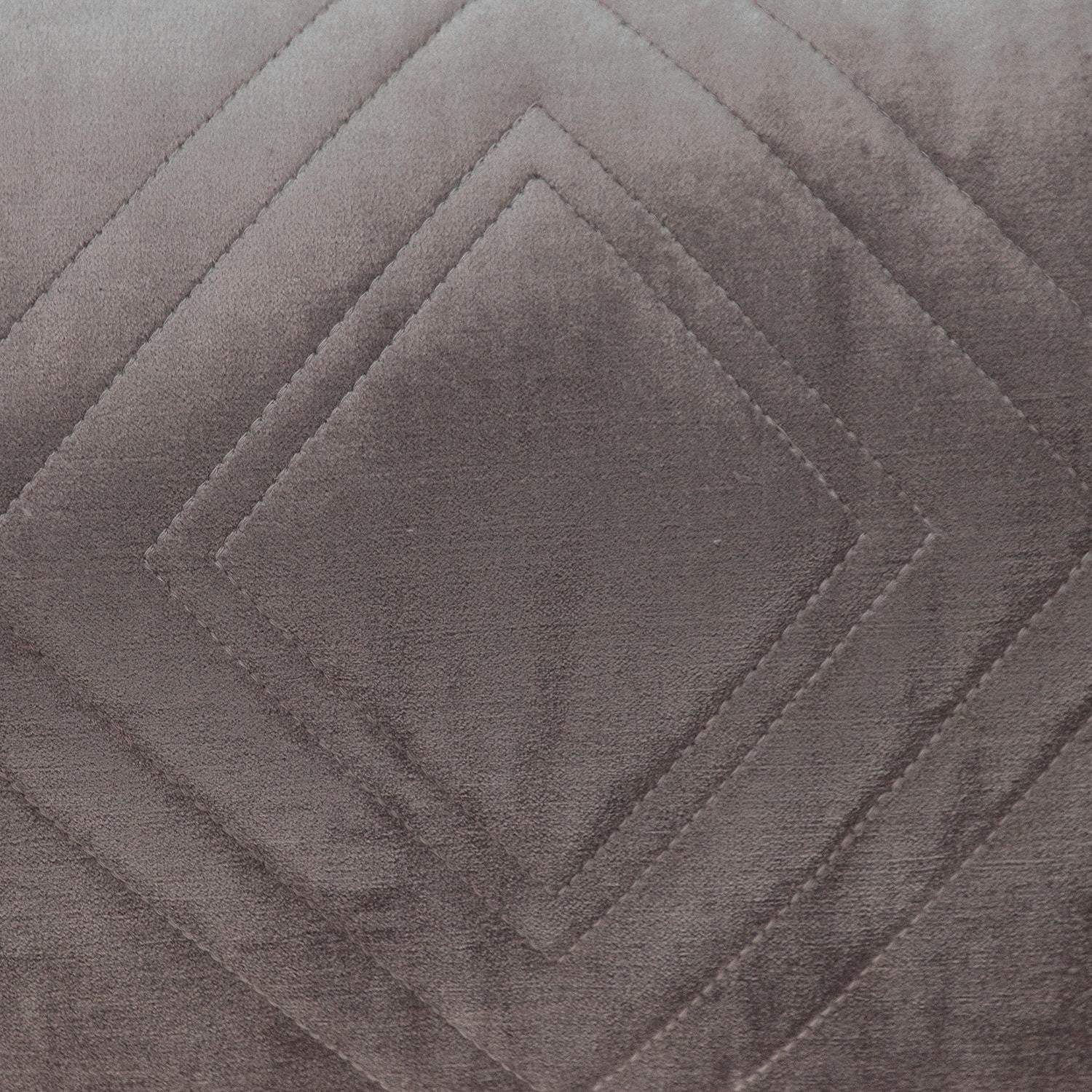 Taupe Quilted Diamonds Velvet Solid Color Lumbar Pillow - Homeroots - Flyclothing LLC