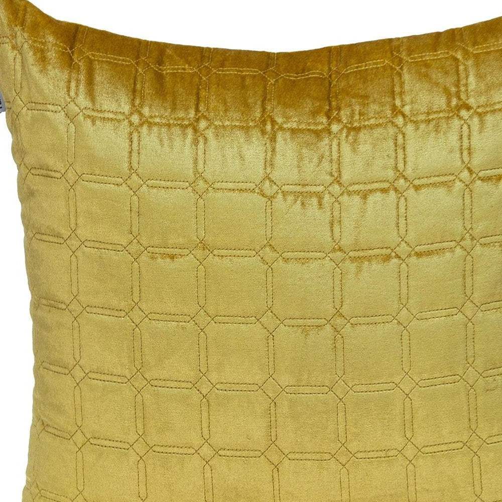 20" Yellow Cotton Blend Throw Pillow - Homeroots - Flyclothing LLC