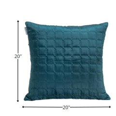 20" Teal Cotton Blend Throw Pillow - Homeroots