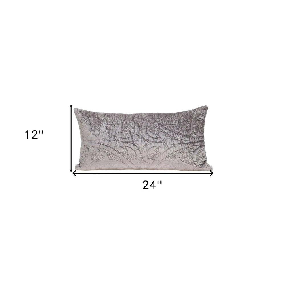12" X 24" Taupe Cotton Blend Throw Pillow - Homeroots - Flyclothing LLC