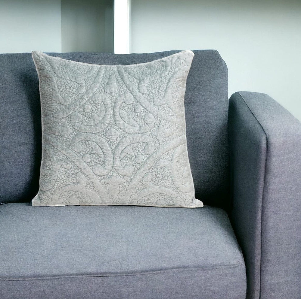 20" Gray Cotton Blend Throw Pillow - Homeroots