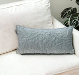 12" X 24" Gray Cotton Blend Throw Pillow - Homeroots