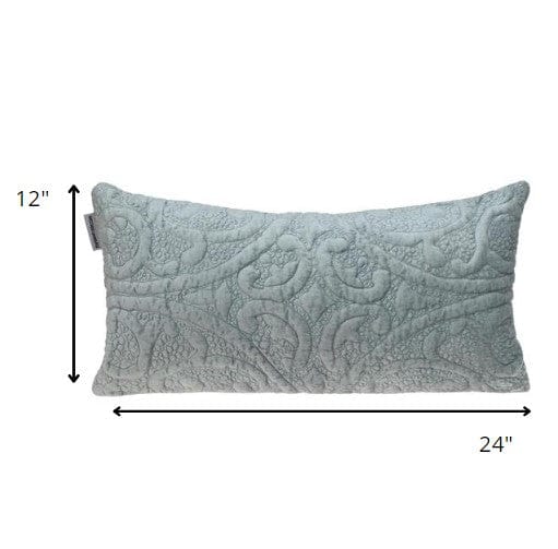 12" X 24" Gray Cotton Blend Throw Pillow - Homeroots - Flyclothing LLC