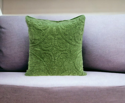 20" OLIVE Cotton Blend Throw Pillow - Homeroots