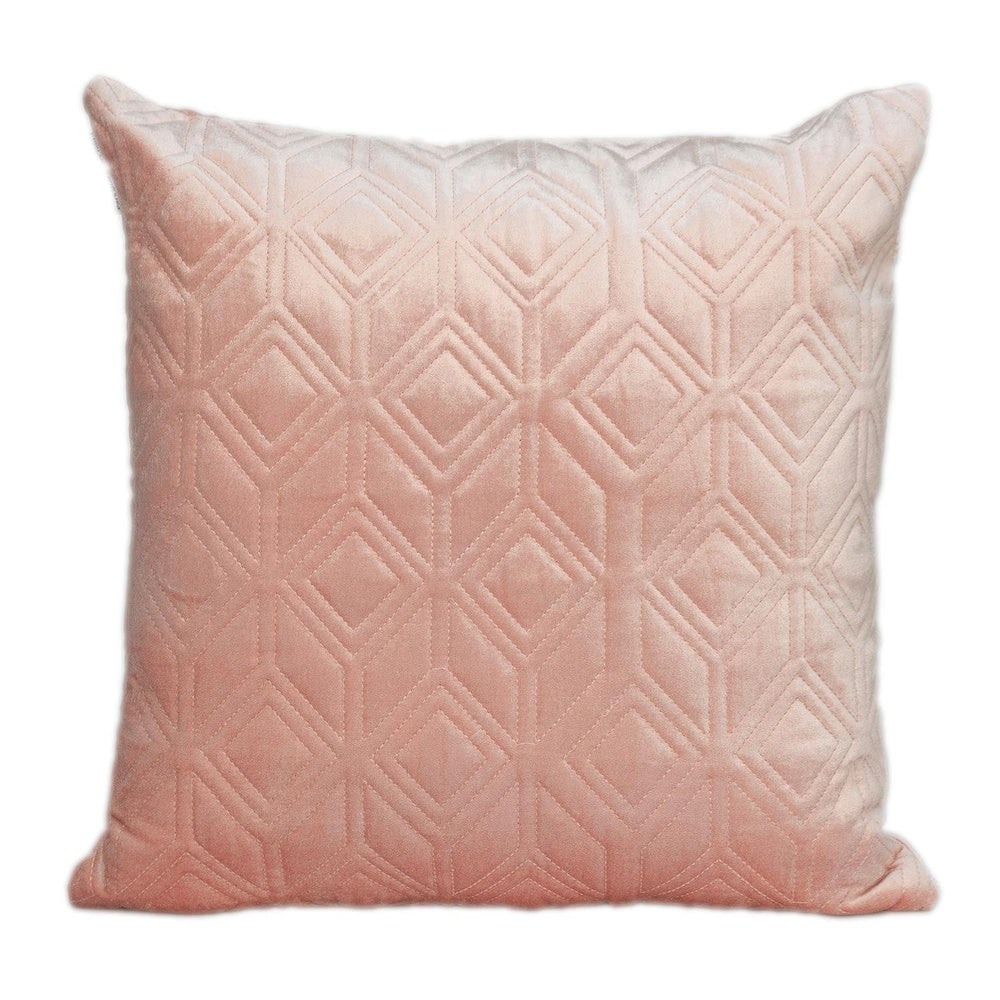 Tufted Diamonds Rose Gold Velvet Accent Pillow - Homeroots
