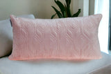 Tufted Diamonds Rose Gold Velvet Lumbar Accent Pillow - Homeroots