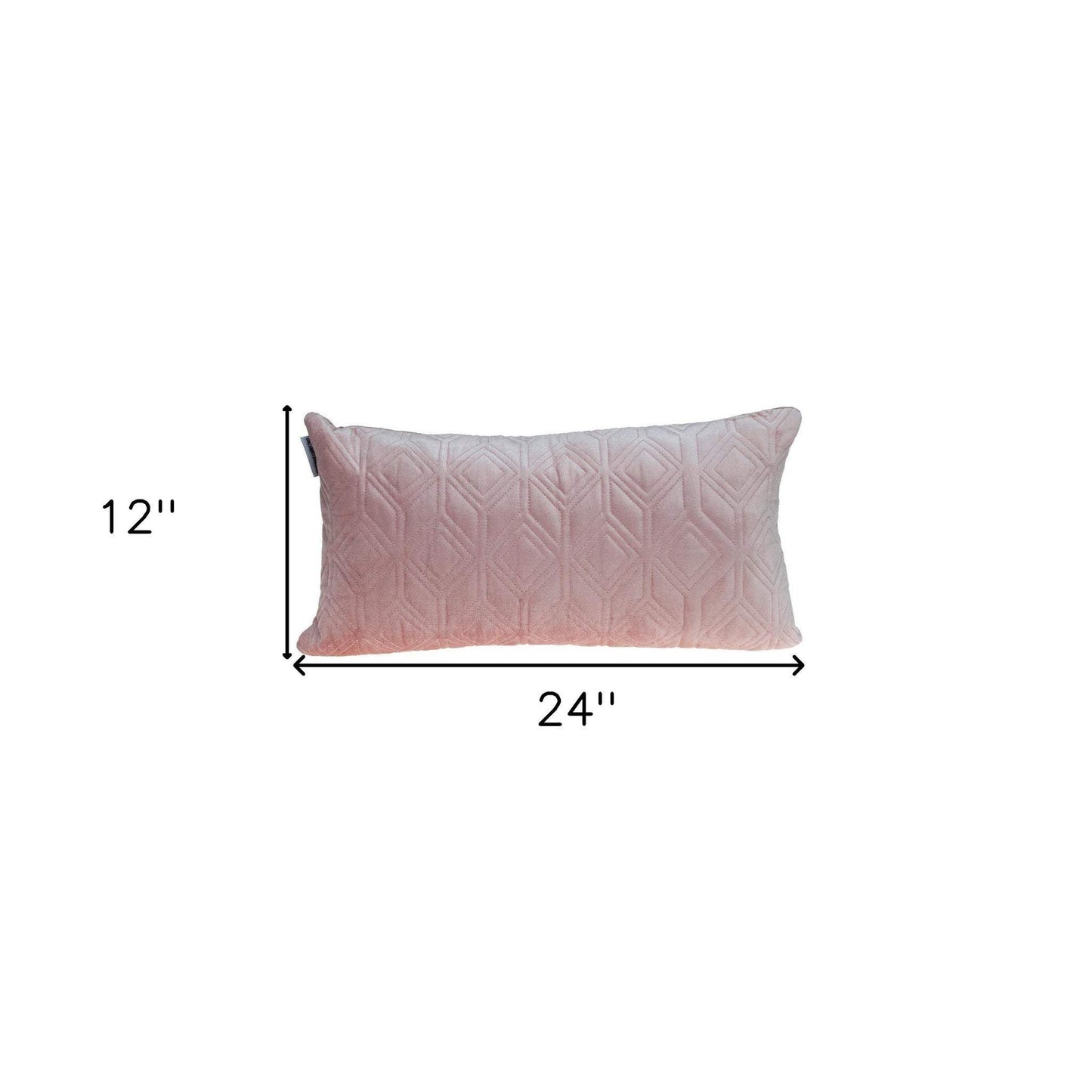 Tufted Diamonds Rose Gold Velvet Lumbar Accent Pillow - Homeroots - Flyclothing LLC