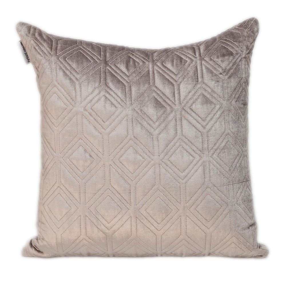Tufted Diamonds Taupe Velvet Accent Pillow - Homeroots