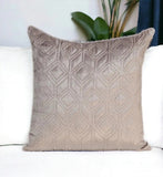 Tufted Diamonds Taupe Velvet Accent Pillow - Homeroots