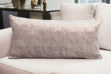 Tufted Diamonds Taupe Velvet Lumbar Accent Pillow - Homeroots