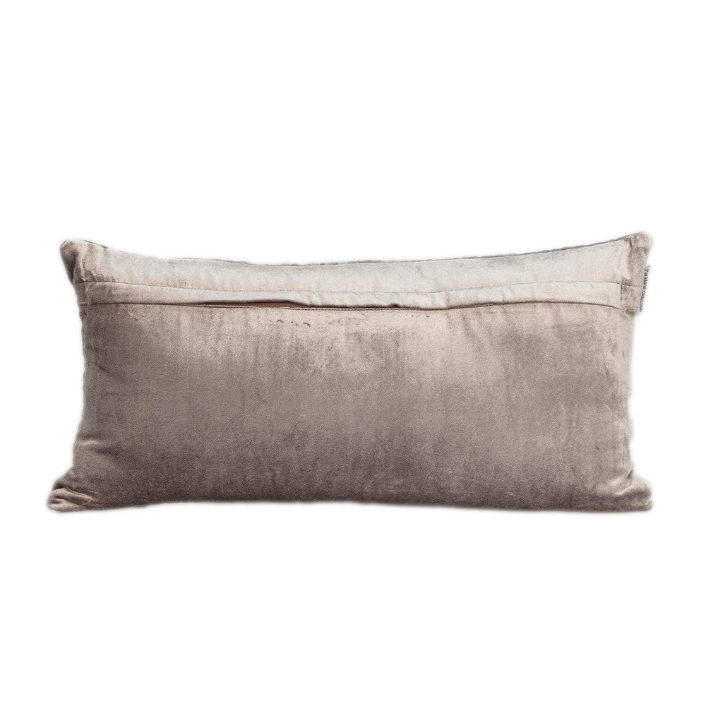 Tufted Diamonds Taupe Velvet Lumbar Accent Pillow - Homeroots - Flyclothing LLC
