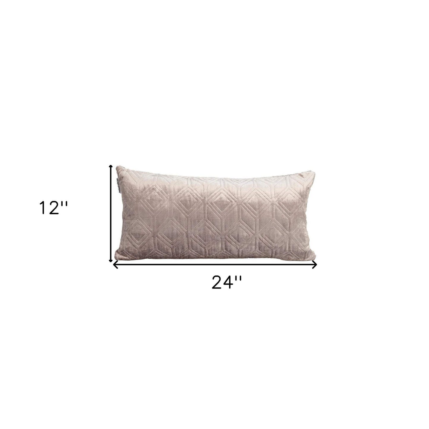 Tufted Diamonds Taupe Velvet Lumbar Accent Pillow - Homeroots - Flyclothing LLC