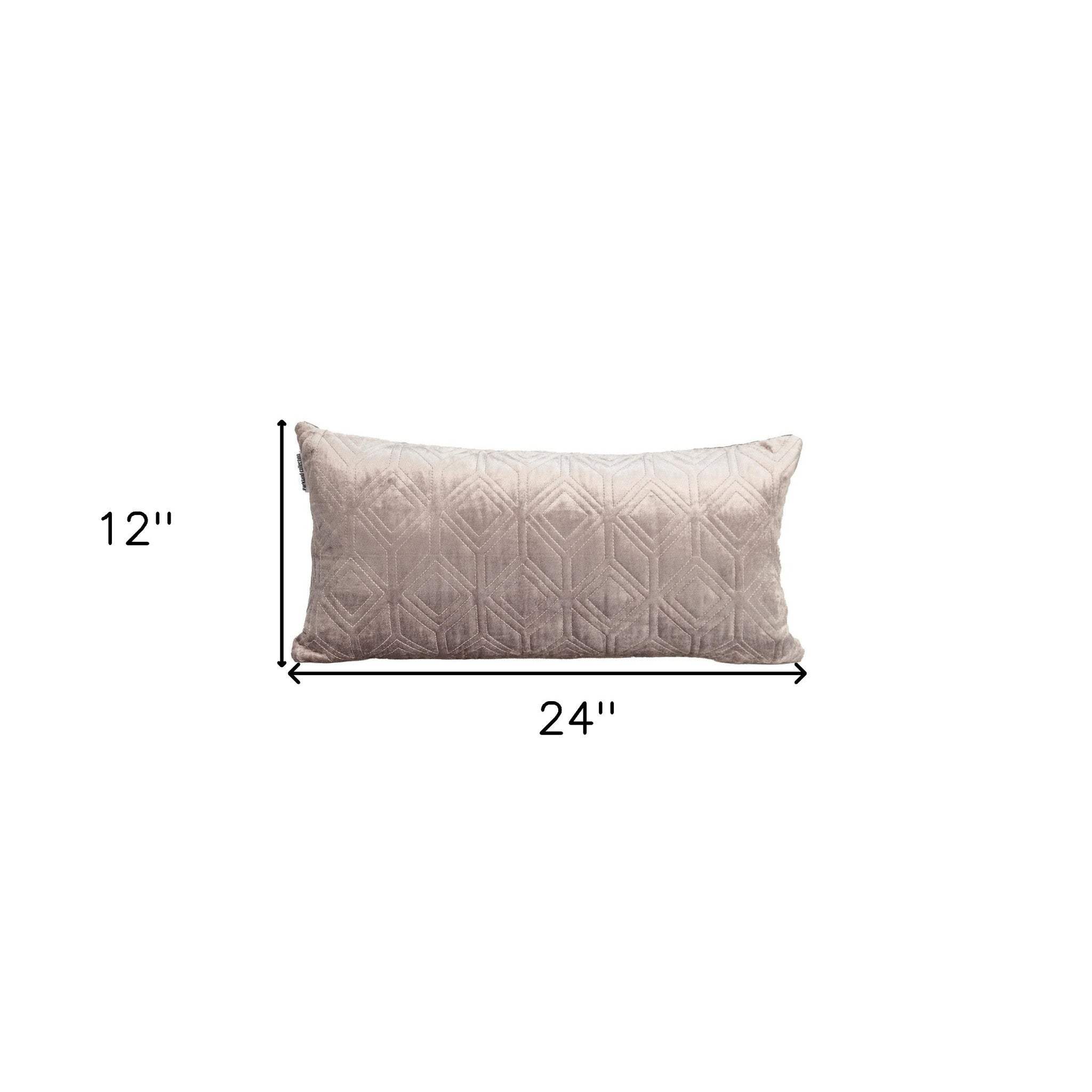 Tufted Diamonds Taupe Velvet Lumbar Accent Pillow - Homeroots - Flyclothing LLC