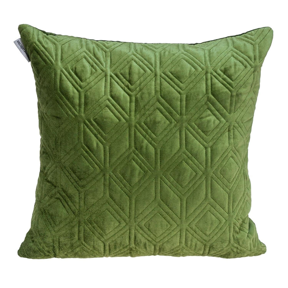Tufted Diamonds Olive Velvet Accent Pillow - Homeroots