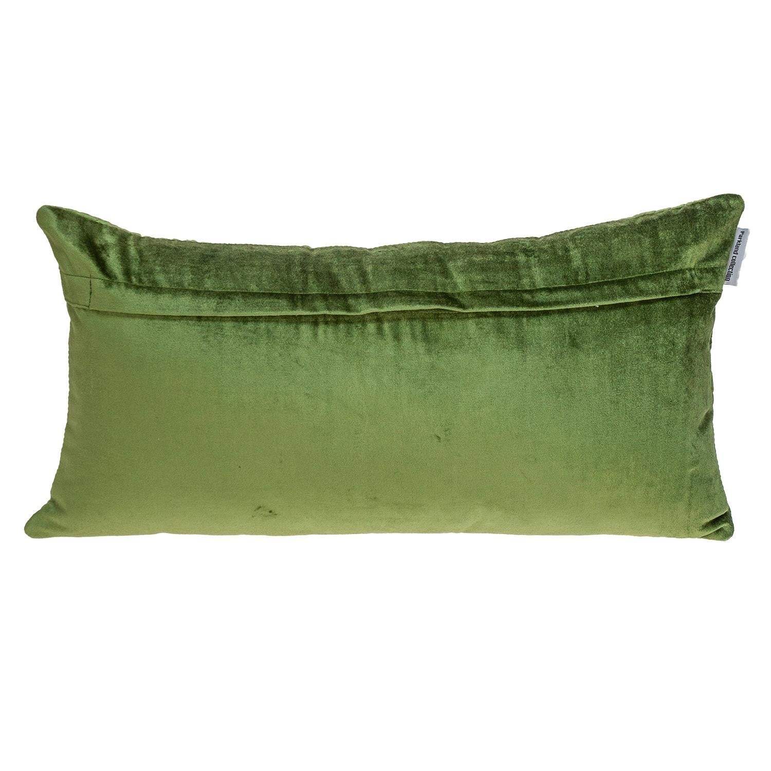 Tufted Diamonds Olive Velvet Lumbar Accent Pillow - Homeroots - Flyclothing LLC