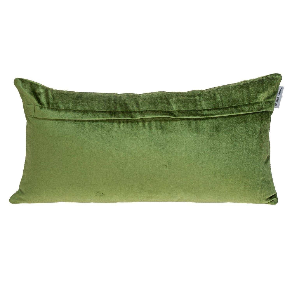 Tufted Diamonds Olive Velvet Lumbar Accent Pillow - Homeroots - Flyclothing LLC