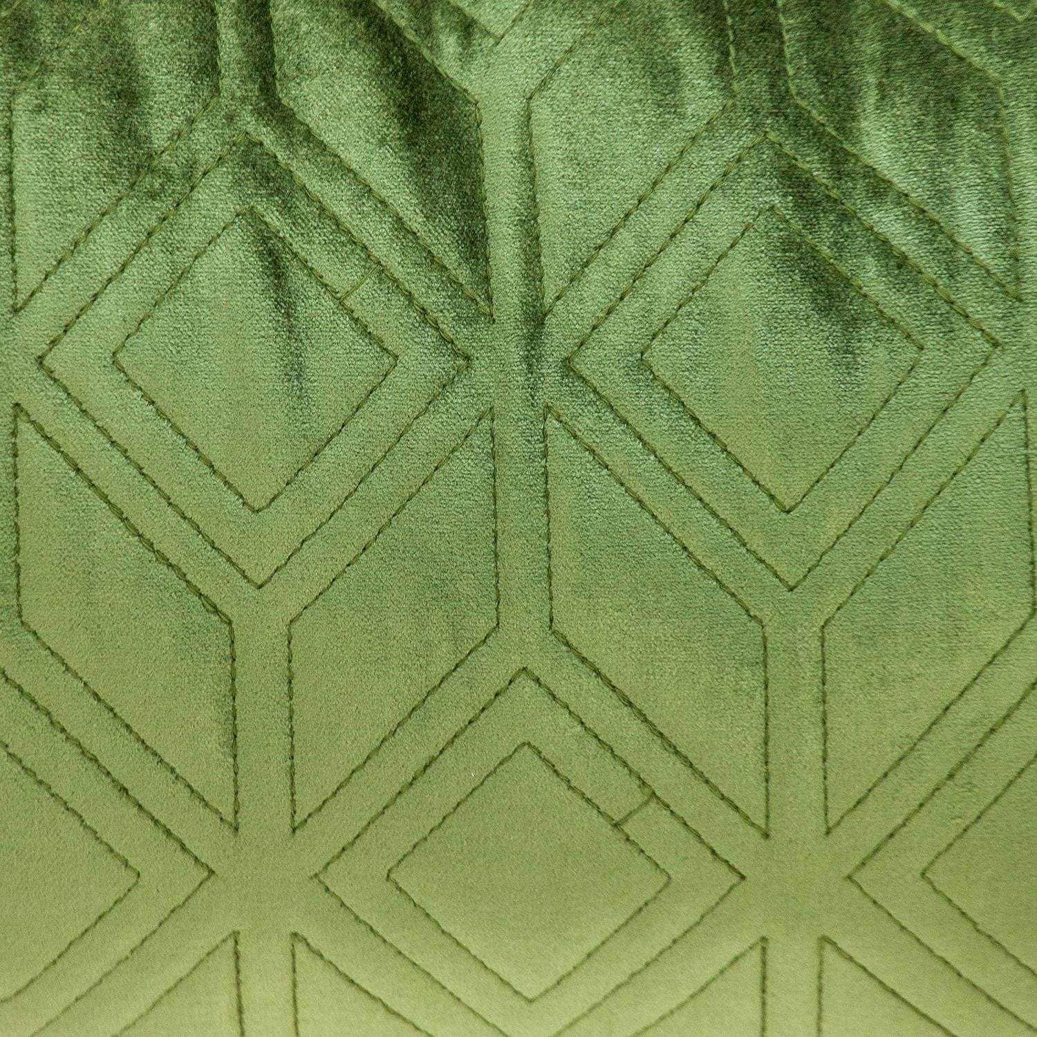Tufted Diamonds Olive Velvet Lumbar Accent Pillow - Homeroots - Flyclothing LLC