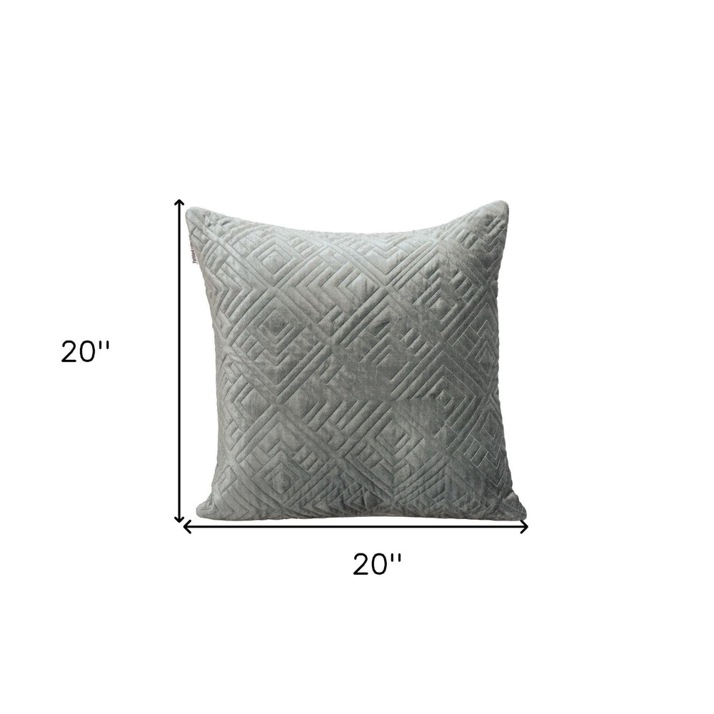 20" Gray Cotton Blend Throw Pillow - Homeroots - Flyclothing LLC