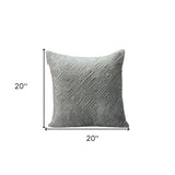 20" Gray Cotton Blend Throw Pillow - Homeroots