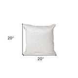 20" White Cotton Blend Throw Pillow - Homeroots
