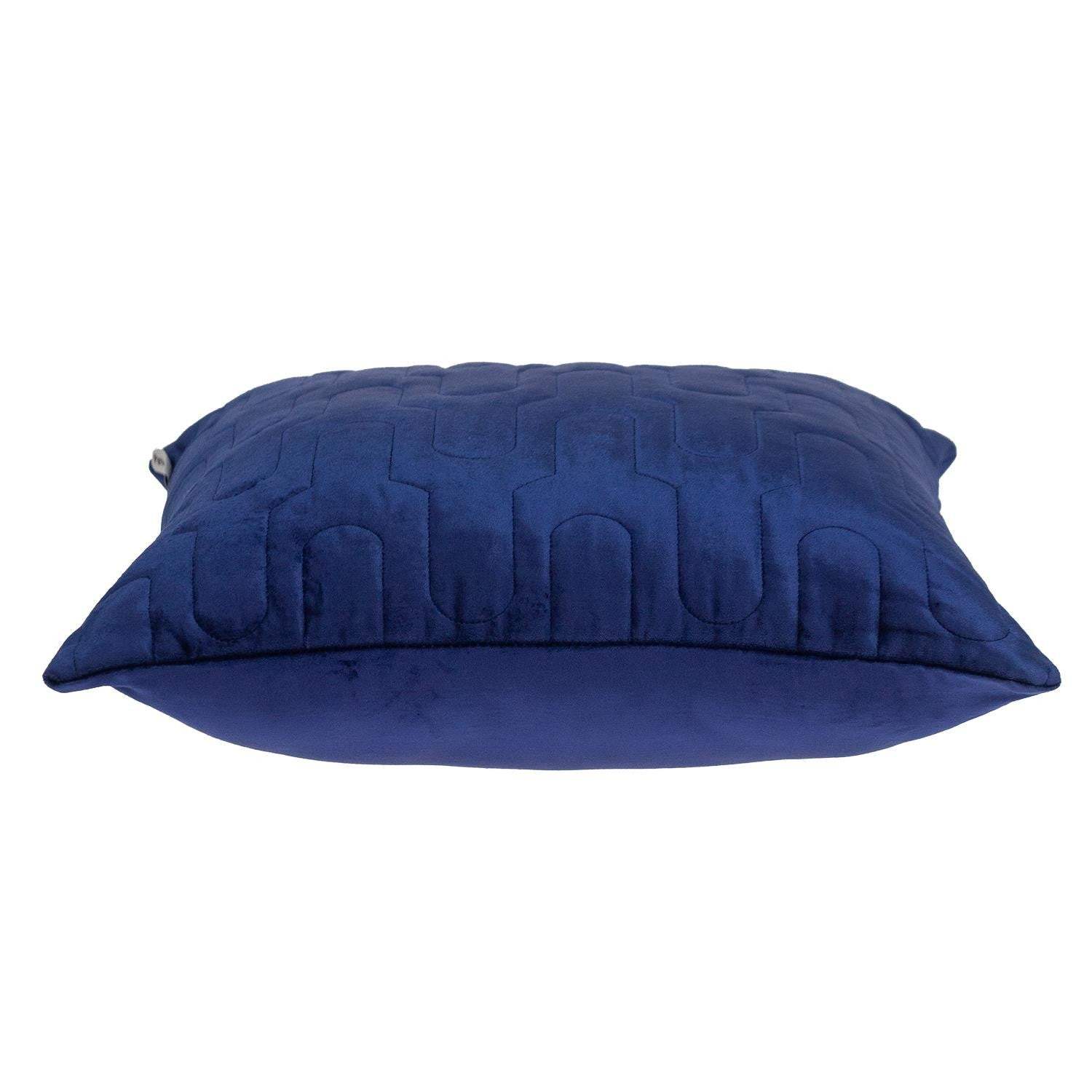 Geometric Lush Quilted Blue Throw Pillow - Homeroots - Flyclothing LLC