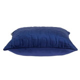 Geometric Lush Quilted Blue Throw Pillow - Homeroots