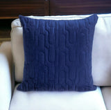 Geometric Lush Quilted Blue Throw Pillow - Homeroots