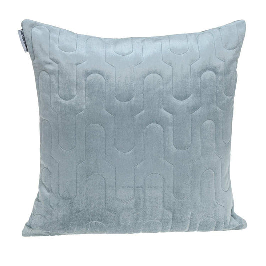 Geometric Lush Quilted Metallic Gray Throw Pillow - Homeroots - Flyclothing LLC