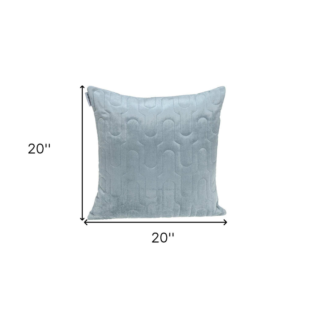 Geometric Lush Quilted Metallic Gray Throw Pillow - Homeroots - Flyclothing LLC