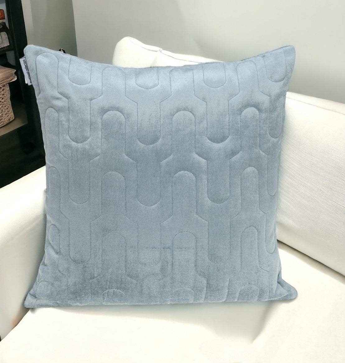 Geometric Lush Quilted Metallic Gray Throw Pillow - Homeroots - Flyclothing LLC