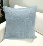 Geometric Lush Quilted Metallic Gray Throw Pillow - Homeroots