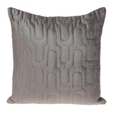 Geometric Lush Quilted Taupe Throw Pillow - Homeroots
